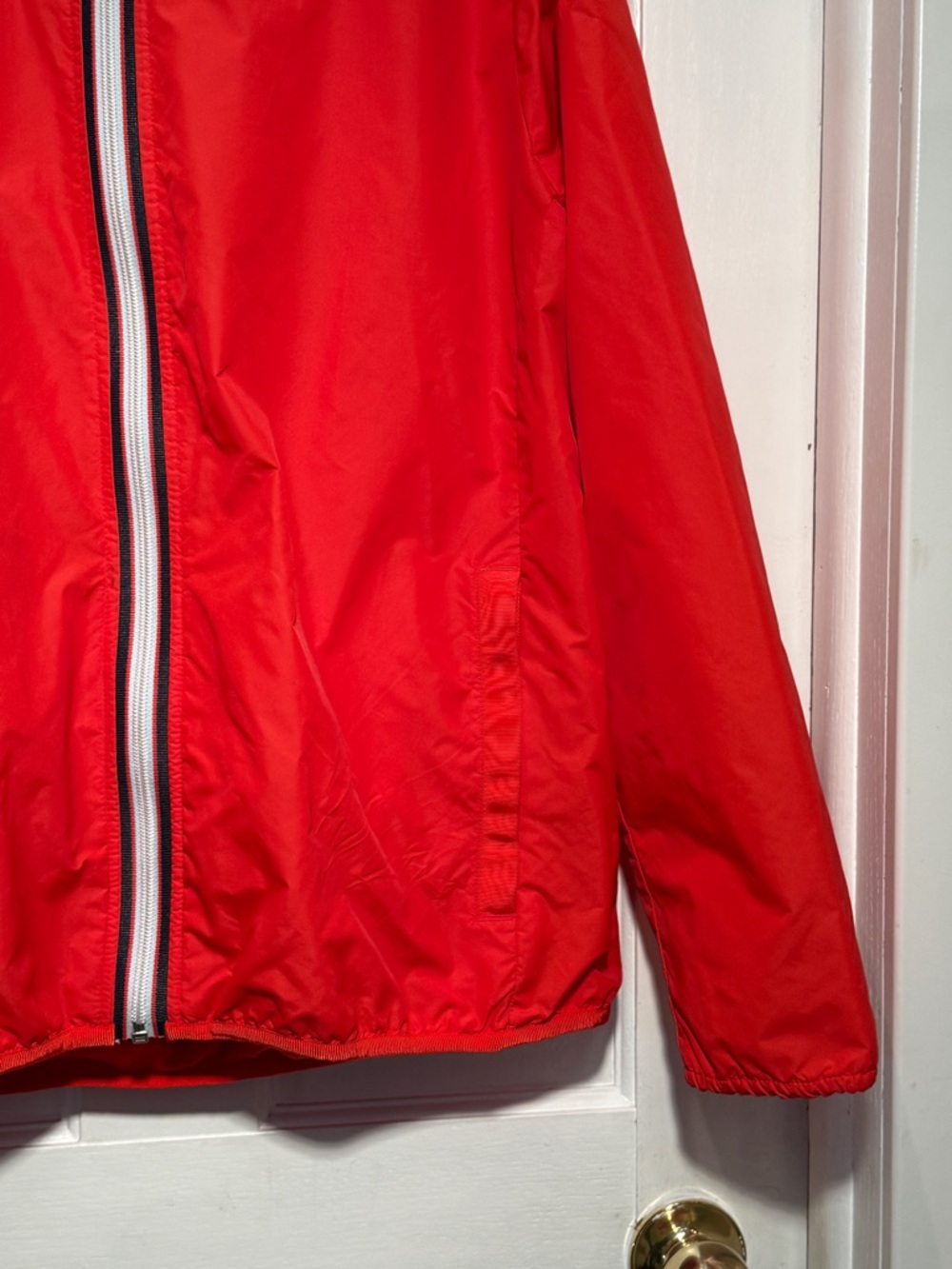 Athleta Red Lightweight Hooded Jacket Zip Front Windbreaker XL Women - Picture 4 of 16